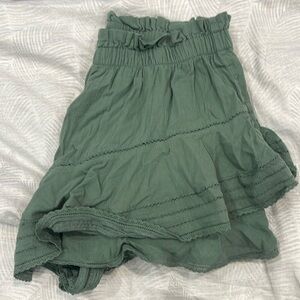 AERIE sage green ruffle skirt